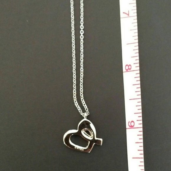 NEW Silver 925 Necklace with Heart Pendant, Pink Swarovski Crystals - Picture 4 of 6